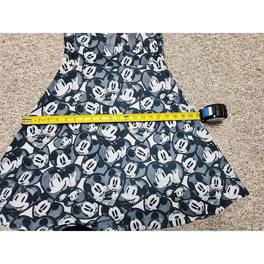 Disney Boutique Mickey Miney Dress Black Gray AOP Small Official - Picture 11 of 16